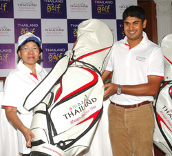 Runjuan Tongrut, Director, TAT announcing Gaganjeet Bhullar as a brand ambassador of Thailand Tourism