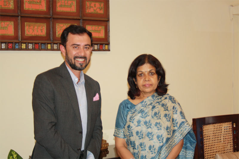 Dinesh Thakur, Founder and CEO of 4moles.com with Rashmi Verma, Secretary Tourism