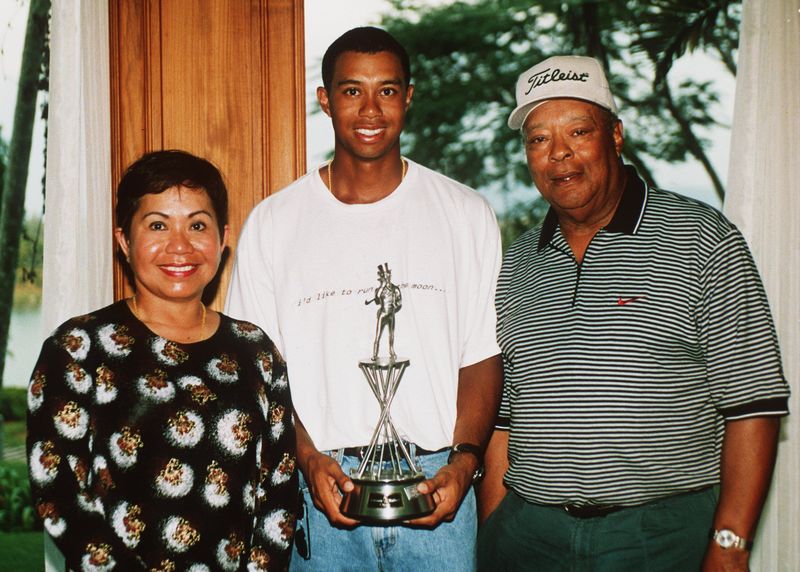 Tiger Woods with parents 