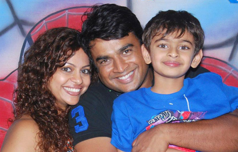 R madhavan with wife and son