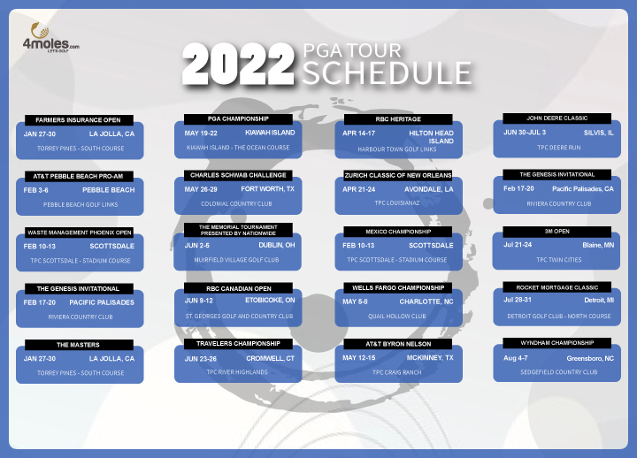 Pga Calendar 2022 Cbs Sports Has Announced The Pga Tour Schedule. - 4Moles.com