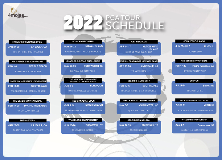 Pga Schedule For 2022 Cbs Sports Has Announced The Pga Tour Schedule. - 4Moles.com