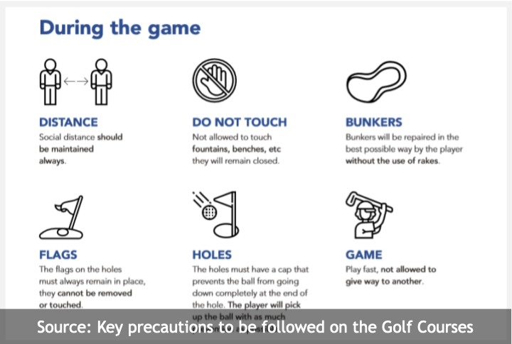 Precautions to be taken at the Golf course