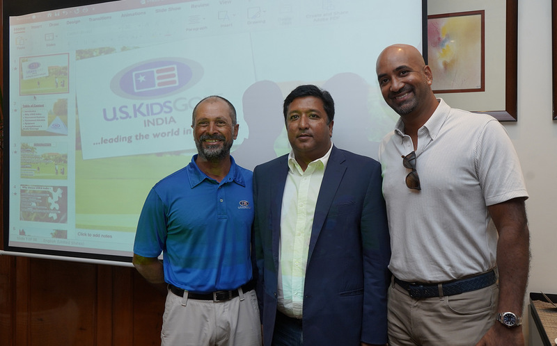 Rajesh Srivastava, President USKG India and President USKG Asia, with Amit Dube (extreme left) and Amit Nigam (Right) at the Press Conference on Saturday May 20th, 2023
