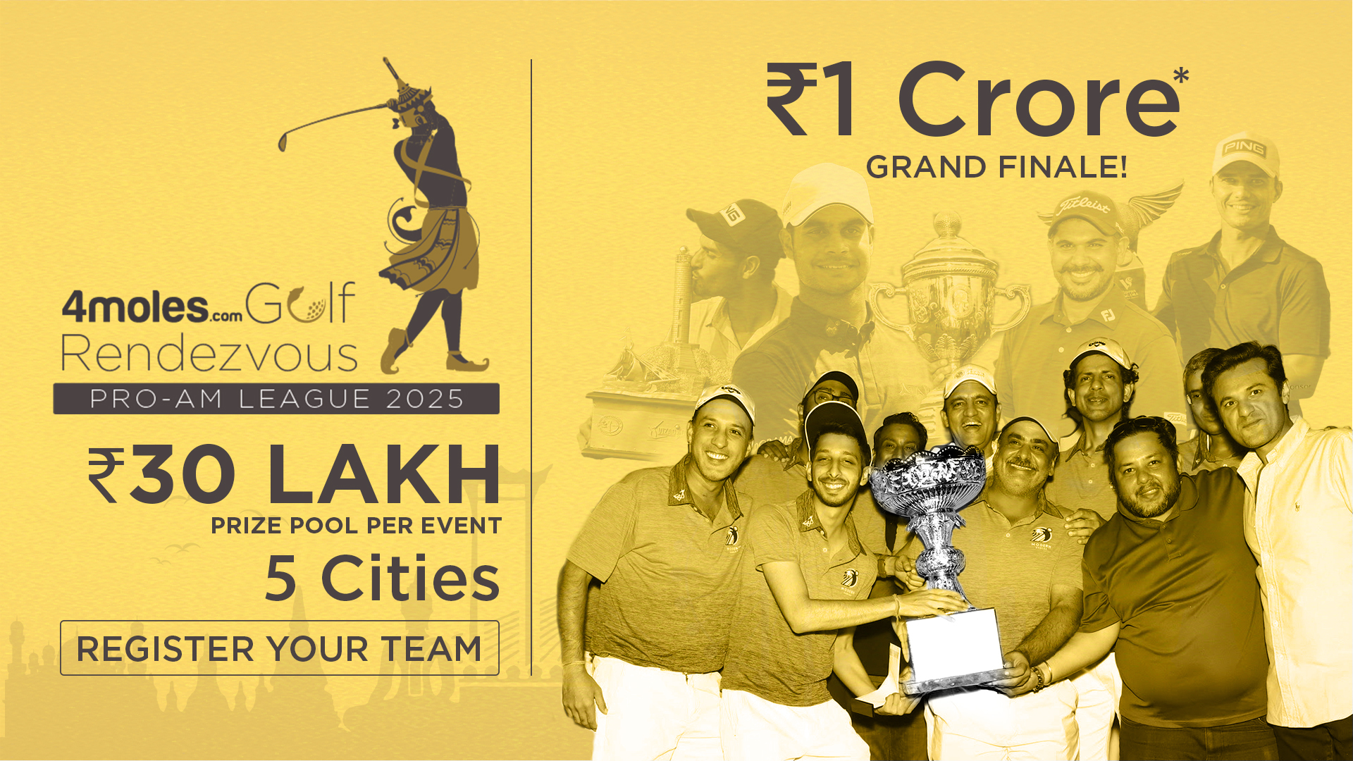 Golf Rendezvous PRO-AM League 2025 | INR 30 LAKH Prize Pool per Event & INR 1 CRORE Grand Finale! 